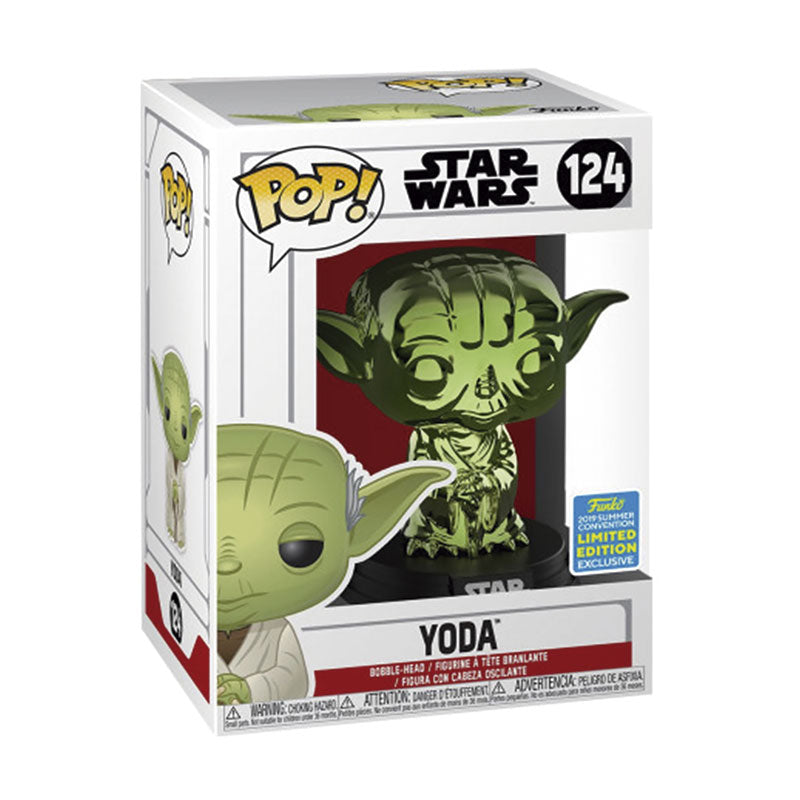 Funko Pop! Star Wars: Yoda Cromado - (verde) Edición Limitada