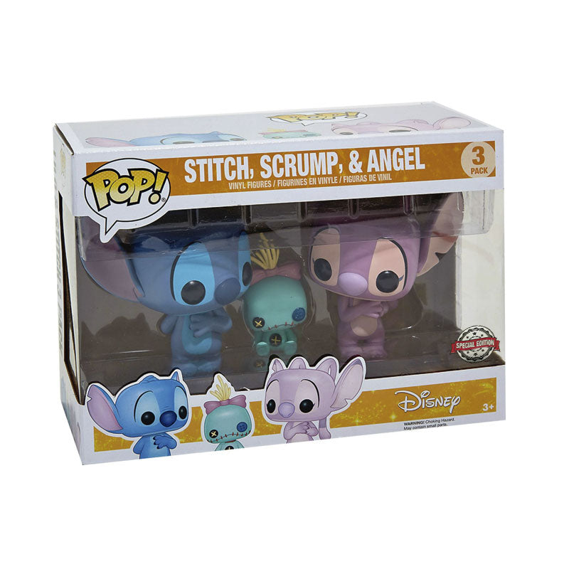 Funko Pop! Disney: Stitch, Angel Y Trapos 3 pack Special Edition